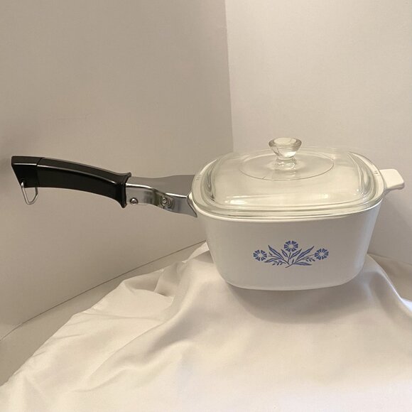 VTG CorningWare Saucepan P-1 3/4-B + Lid P-7-C + Handle P-10-HG Blue Cornflower - Picture 1 of 13